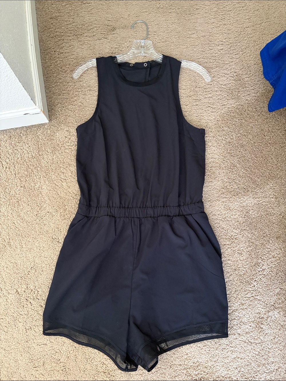 Women’s Zella Black Athletic Shorts Romper with Elastic Waist